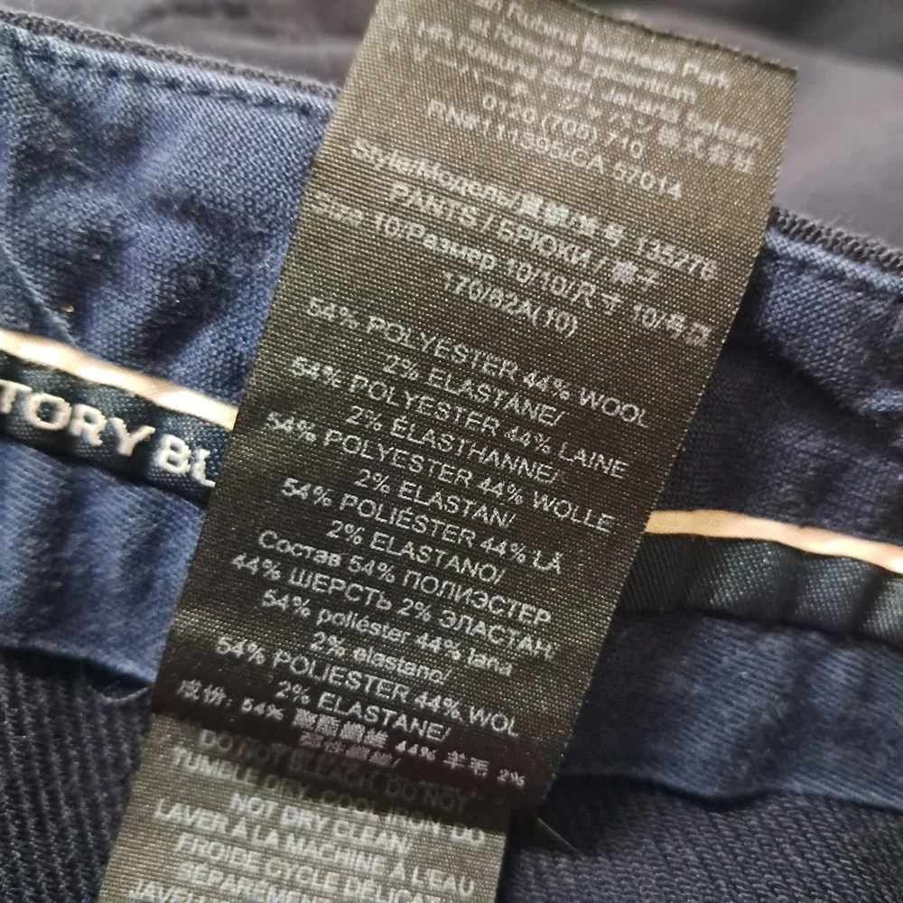 Tory Burch Dress Pants Womens 10 Navy Blue Flare Leg Work Wool Blend Designer